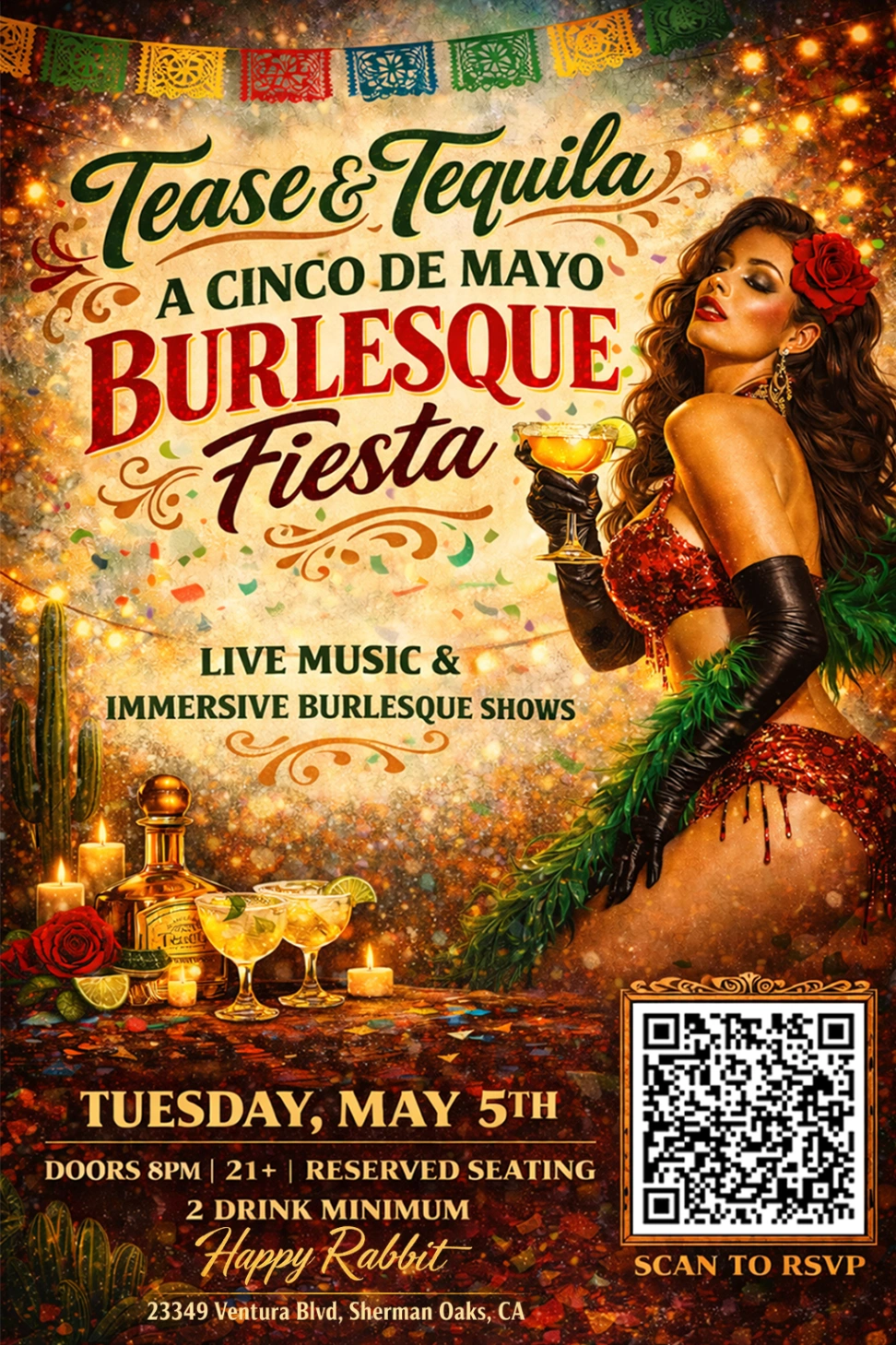 Tease & Tequila: A Cinco de Mayo Burlesque Fiesta